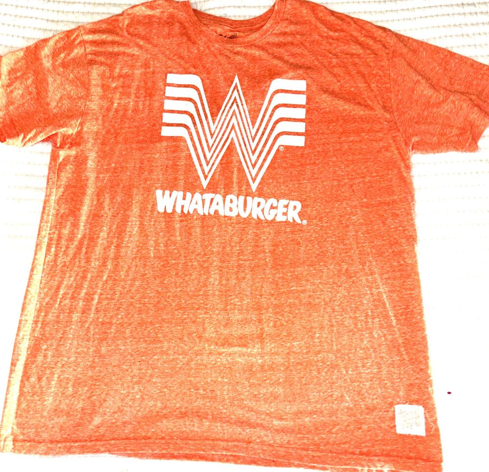 ORIGINAL RETRO BRAND TEXAS ORANGE WHATABURGER SHORT SLEEVE FASHION T SHIRT XL